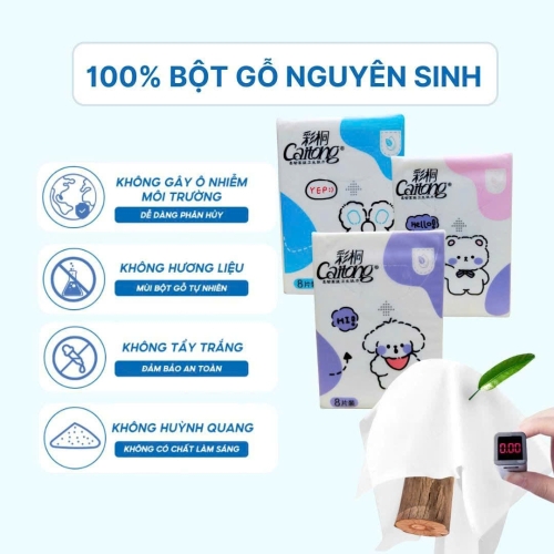 Khăn giấy Caitong bỏ túi Gấu Thỏ Baby